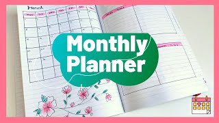 How to make a monthly planner using notebook  Monthly planner layout ideas [upl. by Emalia]