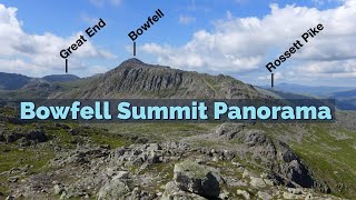 Bowfell  Fully Labelled Summit View Panorama Lake District Walks amp Hiking [upl. by Iduj]