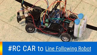 RC Car Chassis converted to Line Following Robot  IR Sensor  Arduino Microcontrollers  Front Axle [upl. by Jb]