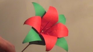 Origami Lily Flower Tutorial  How to make an Origami Lily Flower [upl. by Charlene211]