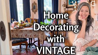 How to Decorate with Vintage and Antiques  Budget Friendly Interior Design Tips  Cozy Home Tour [upl. by Kylie96]