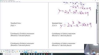 Math III Hmwk 31 graphing cubics Video part 2 [upl. by Yhtomot]