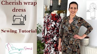 sewingtutorial Cherish wrap dress from DesignerStitch Sewing with knits [upl. by Eniarral]