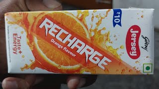 Recharge Orange flavour  Godrej jersey Recharge juice  Recharge taste Energy [upl. by Aslin]