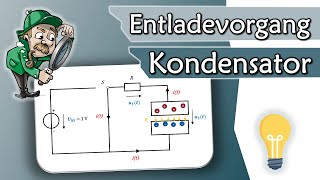 Wie funktioniert ein Kondensator Entladevorgang Spannung und Strom  Gleichstromtechnik  12 [upl. by Tillion]