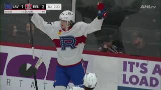 David Reinbacher scores his 1st AHL goal in his 1st game with Laval Rocket vs Belleville Senators [upl. by Nylorac]