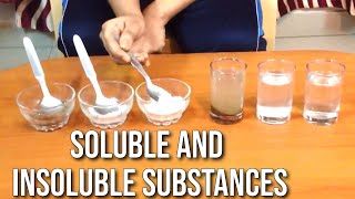 What are Soluble and insoluble substances using Sand Salt and Sugar Science Experiment [upl. by Winona698]