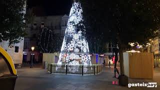 Slow TV Paseo por VitoriaGasteiz en Navidad [upl. by Annoed]