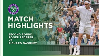 Roger Federer vs Richard Gasquet  Second Round Highlights  Wimbledon 2021 [upl. by Nilyam326]