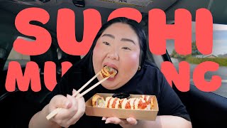 SUSHI MUKBANG 먹방 w Nigiri Sushi amp Hot Night Roll  WEDNESDAY MUNCHIES [upl. by Georgette776]