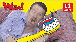 Brush your Teeth Song for Kids  MORE Stories from Steve and Maggie  Free Speaking Wow English TV [upl. by Araeit444]