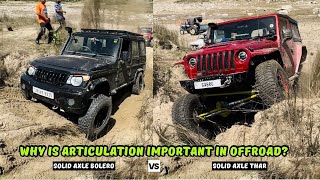 Thar Solid Axle VS Bolero Solid Axle 😅 Importance of Articulation 😍 [upl. by Ocsicnarf324]