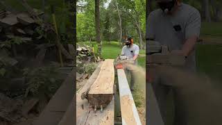 Slicing Spalted Maple Logs on the Chainsaw Mill for Future Home Decor Projects [upl. by Atel]