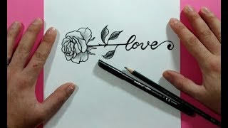 Como dibujar una rosa paso a paso 17  How to draw a rose 17 [upl. by Dieball690]