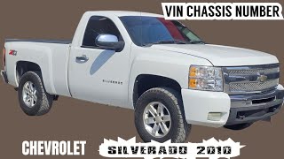 CHEVROLET SILVERADO 2010 VIN CHASSIS NUMBER LOCATION [upl. by Namyac]