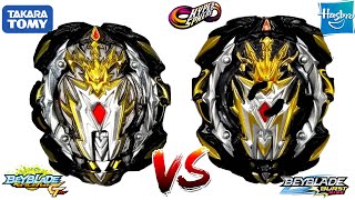 BRANDS BATTLE PRIME APOCALYPSE A5 VS PRIME APOCALYPSE HASBRO VS TAKARA TOMY BEYBLADE BURST RISE [upl. by Akehsay]