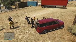 GTA V FIB Guard Kills firefighter and NPC Worker [upl. by Acinat]