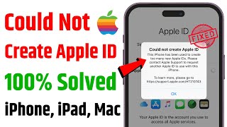 Could Not Create Apple ID 100 Solved in iPhone iPad Mac  Get Fresh New Apple ID  Apple ID iOS [upl. by Urban]