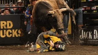 WRECK PBRs Pistol Robinson breaks both legs at Madison Square Garden [upl. by Dewhurst848]