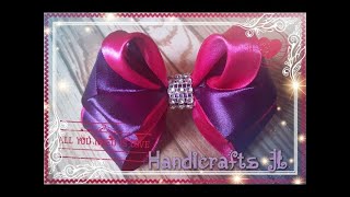 Moño facil de hacer  ribbon bow easy and fast [upl. by Einomrah]