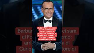 Carlo Conti smentisce i rumors Barbara D’Urso non ci sarà al Festival di Sanremo [upl. by Roath]