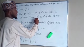 How to form a Quadratic Equation from a given roots [upl. by Myrah861]