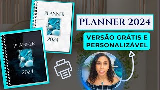 Planner 2024 para baixar e imprimir  com versões grátis completa e personalizável no canva [upl. by Paget91]