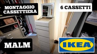 MONTAGGIO CASSETTIERA MALM IKEA CON 6 CASSETTI E SPECCHIERA FAI DA TE  ASSEMBLY  MONTAGE [upl. by Singleton201]