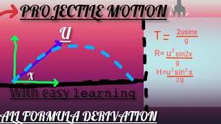 derivation all formula in projectile motionprojectile motion physics class 11horizontalrangein pm [upl. by Sikata238]