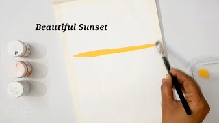 How to Create a Beautiful Acrylic Sunset Painting Step by Step [upl. by Drawe]