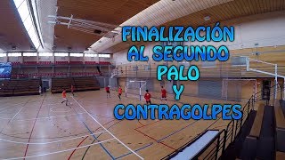 Ejercicios de finalización al segundo palo y contragolpes en Fútbol Sala  Futsal attack drills [upl. by Rundgren898]