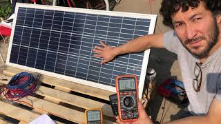 Como medir amperios y voltage en un panel solar y como calcular los watts Multimetro [upl. by Camarata]