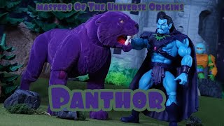 Masters Of The Universe Origins Flocked Panthor Figure Review [upl. by Ahsiekam]