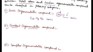 Organometallic Compounds Introduction to Organometallic Compounds [upl. by Ynor]