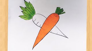 How to draw carrot 🥕 and Radish Drawing carrotdrawing vegetabledrawing [upl. by Nahsad]