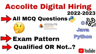 Accolite Digital Hiring Freshers All MCQ Questions accolite  Accolite MCQ Round  Exam Pattern [upl. by Swope]