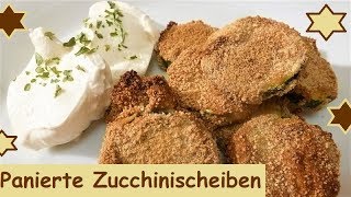 Panierte knusprige Zucchinischeiben aus dem Backofen [upl. by Kowatch]