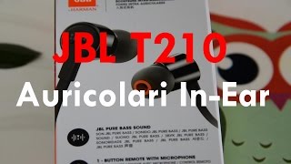 JBL T210 Auricolari InEar  Nero [upl. by Christy]