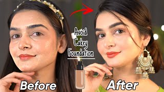 How To Avoid Cakey Foundation On Dry Skin  Flawless amp Smooth  Before amp After [upl. by Rinum]