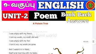 9th english unit 2 poem book back answers [upl. by Azarcon]