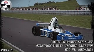 F1C Ligier GitanesMatra JS5 quotTeapotquot Zandvoort with Jacques Laffitte Mod VB 19502014 HD [upl. by Noseimaj]