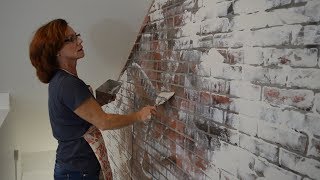 German Smear Schmear Brick Plastered Wall Tutorial [upl. by Sanferd687]