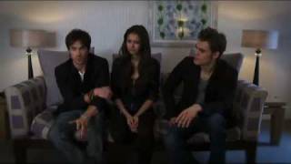 The Vampire Diaries ITV2 Interview  Nina Dobrev Paul Wesley Ian Somerhalder [upl. by Hoffman917]