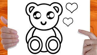 Dessin facile  comment dessiner un ours polaire kawaii  facile à dessiner  Dessin kawaii [upl. by Win337]