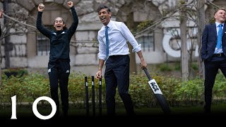 England Cricket Team vs Rishi Sunak at 10 Downing Street [upl. by Ebbarta533]