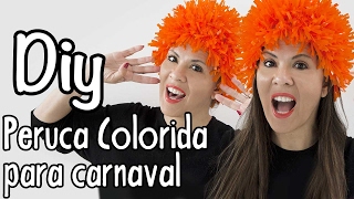 DIY Peruca Colorida para o Carnaval [upl. by Golda922]