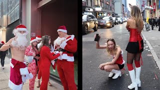 Exploring NYCs BIGGEST Pub Crawl  Santacon [upl. by Odnumyer472]