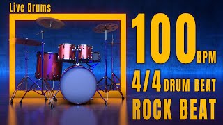 100 BPM ROCK DRUM BEAT 44  Metronome  TO PRACTICE [upl. by Leber]