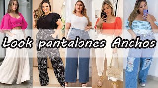 Pantalones anchos para mujer 👖 Cómo combinar pantalones anchos y verte elegante [upl. by Aicenav519]