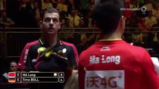 Sportschau Tischtennis WM das Viertelfinale zwischen Timo Boll und Ma Long [upl. by Ylatan]